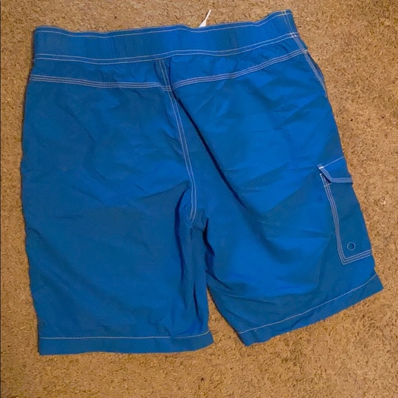 Express l Men’s Blue Swim Trunks - Picture 2 of 4
